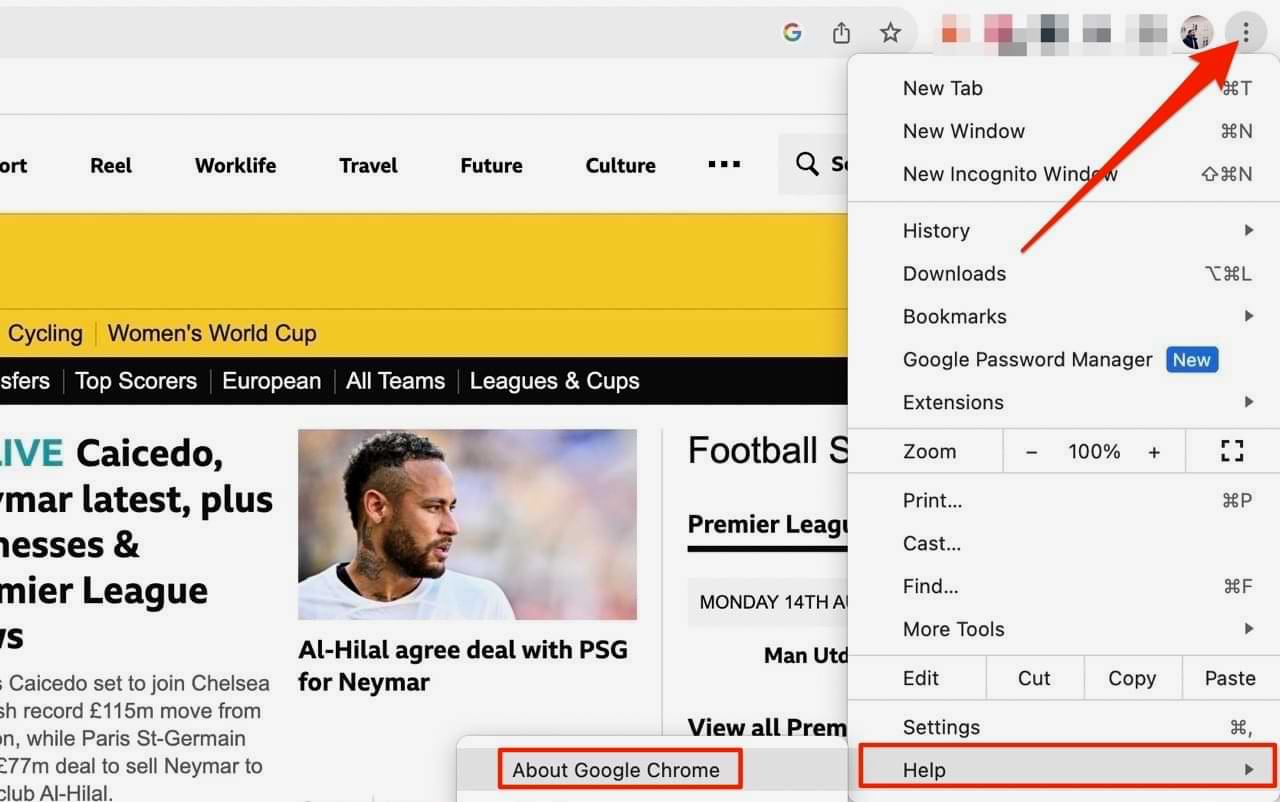 How to access About Google Chrome on your browser