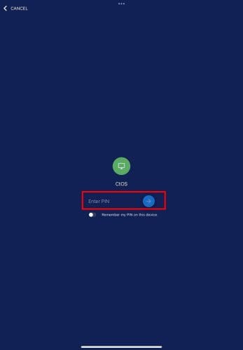 Accessing remote PC by entering a PIN