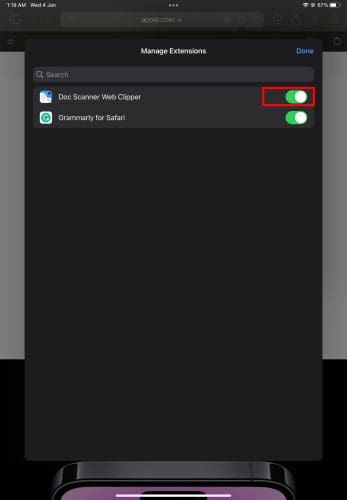 Activating Safari extensions