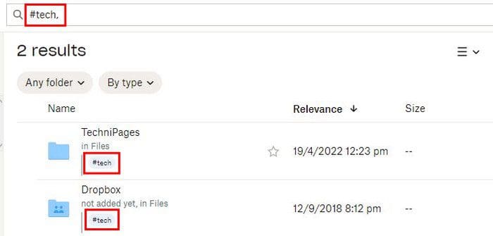 Tags Folder Dropbox
