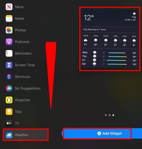 Adding the iPhone Weather widget