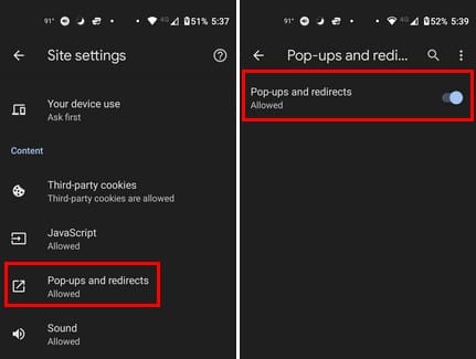 Enable/Disable Pop-up Blocker