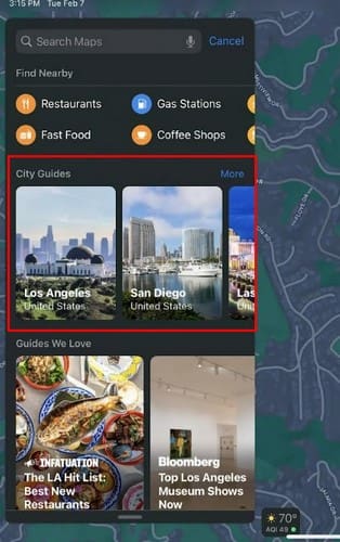 Apple Maps Guides for iPad