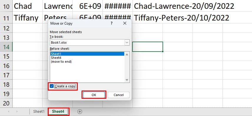 Applying visual commands to Make a Copy of an Excel Sheet