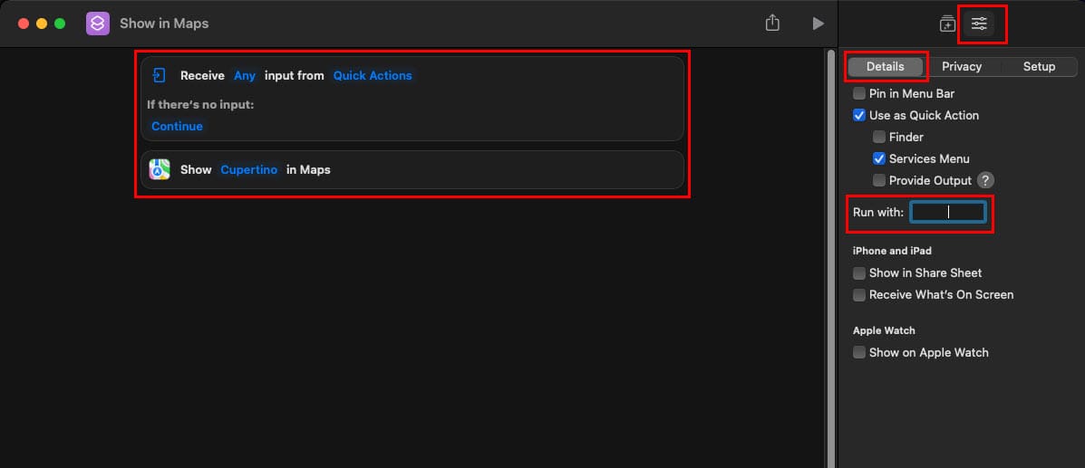 Assigning keyboard shortcuts to Mac Shortcuts app