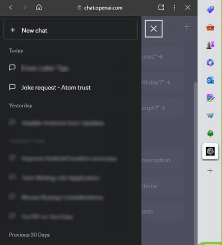 ChatGPT Entry log