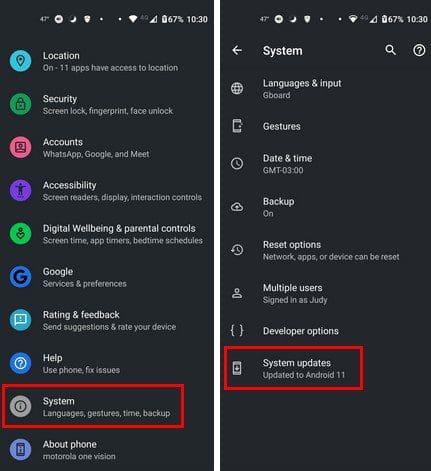 Check Android updates