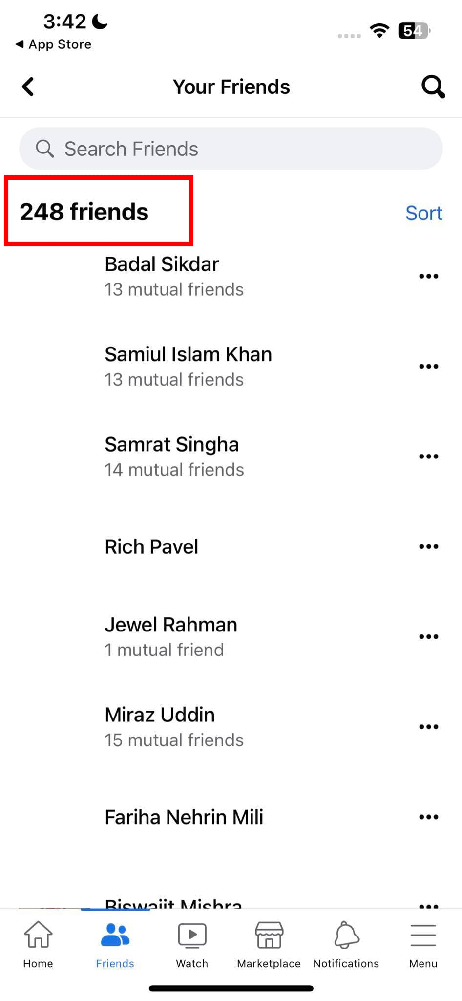 Checking your friend count to see if you are eligible to add more friends