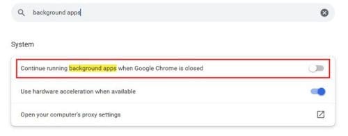 Chrome Background Apps
