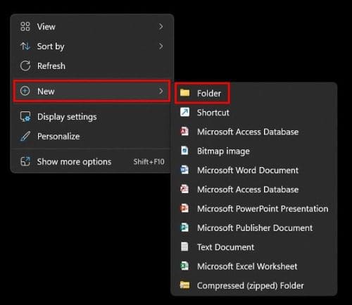 Context Menu New Folder