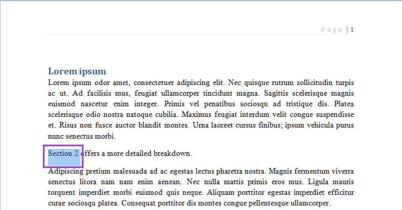 Creating Cross References in Word 3