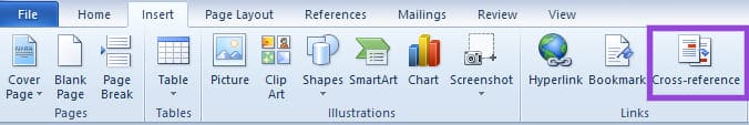 Creating Cross References in Word 5