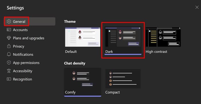 Dark Mode option for Microsoft Teams