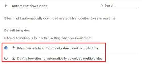 Default multiple file behavior Chrome