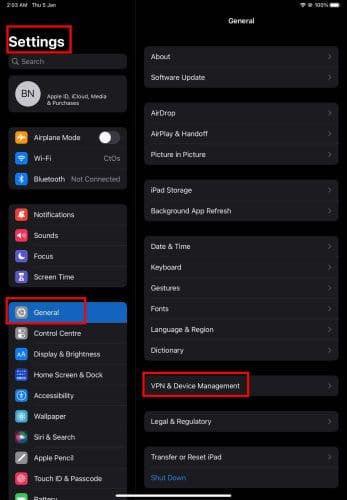 Delete the Beta Version iPadOS