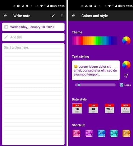 Diary with lock Android App