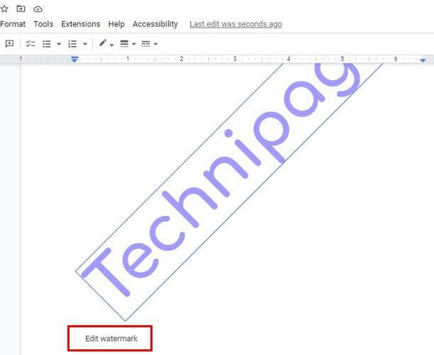 Edit watermark Google Docs