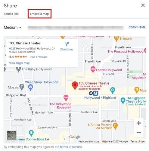 Embed a map on Google Maps
