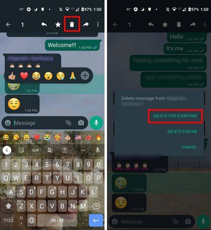 WhatsApp Message Erase
