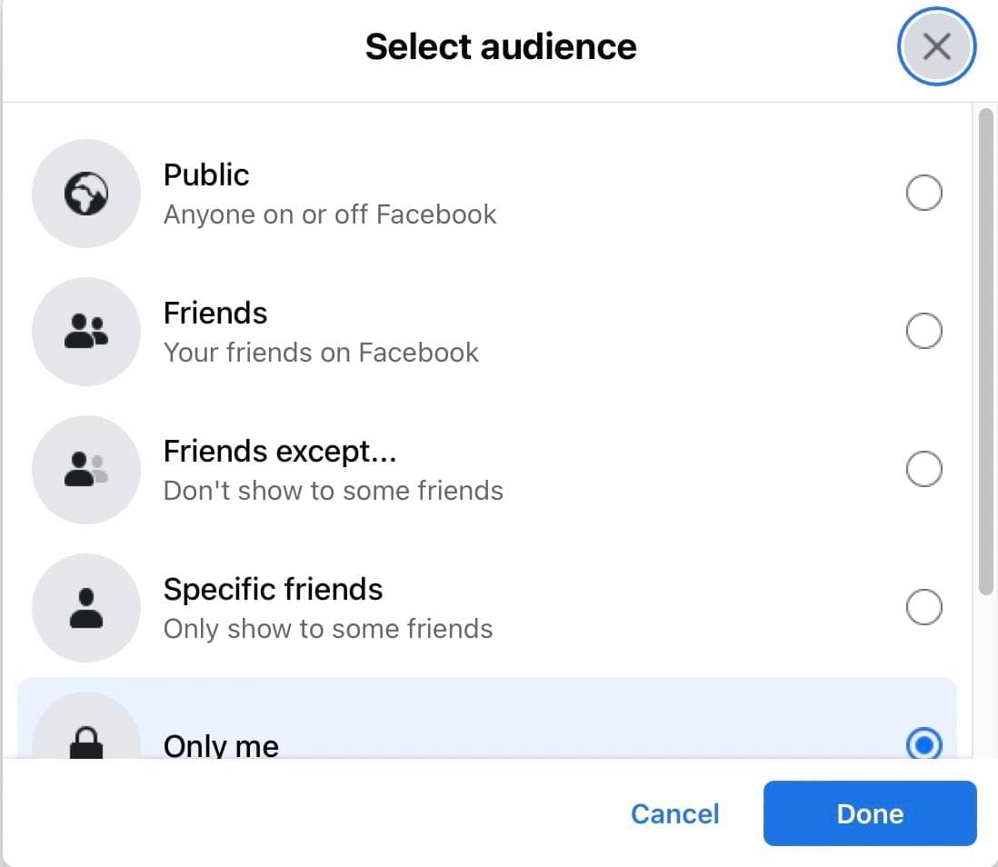 Audience Settings on Facebook