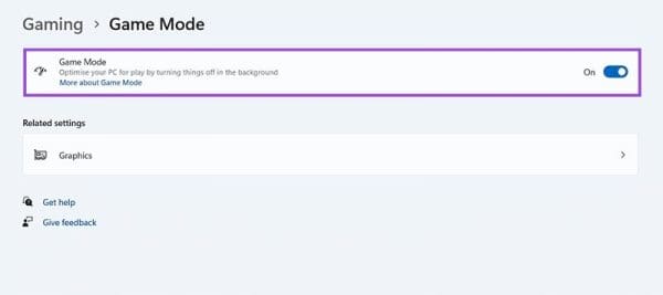 Fix 4. Enable Game Mode 2