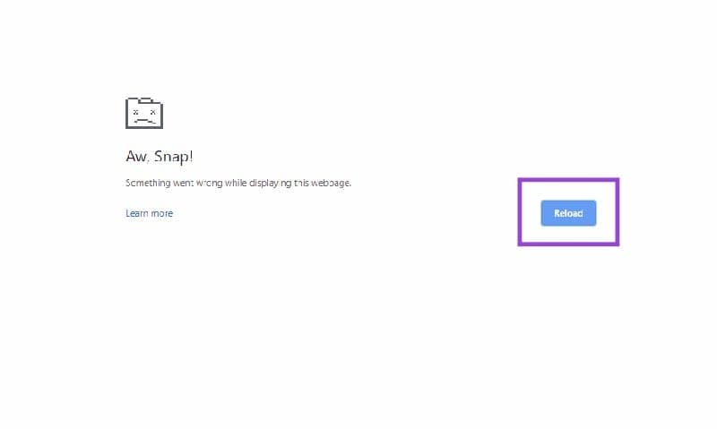 Fixes for the Aw Snap Error in Google Chrome 1