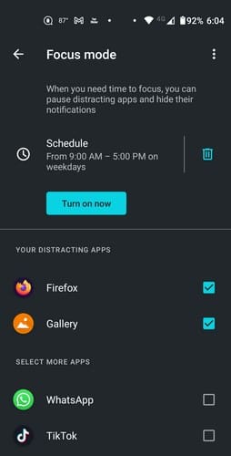 Focus Mode on Android