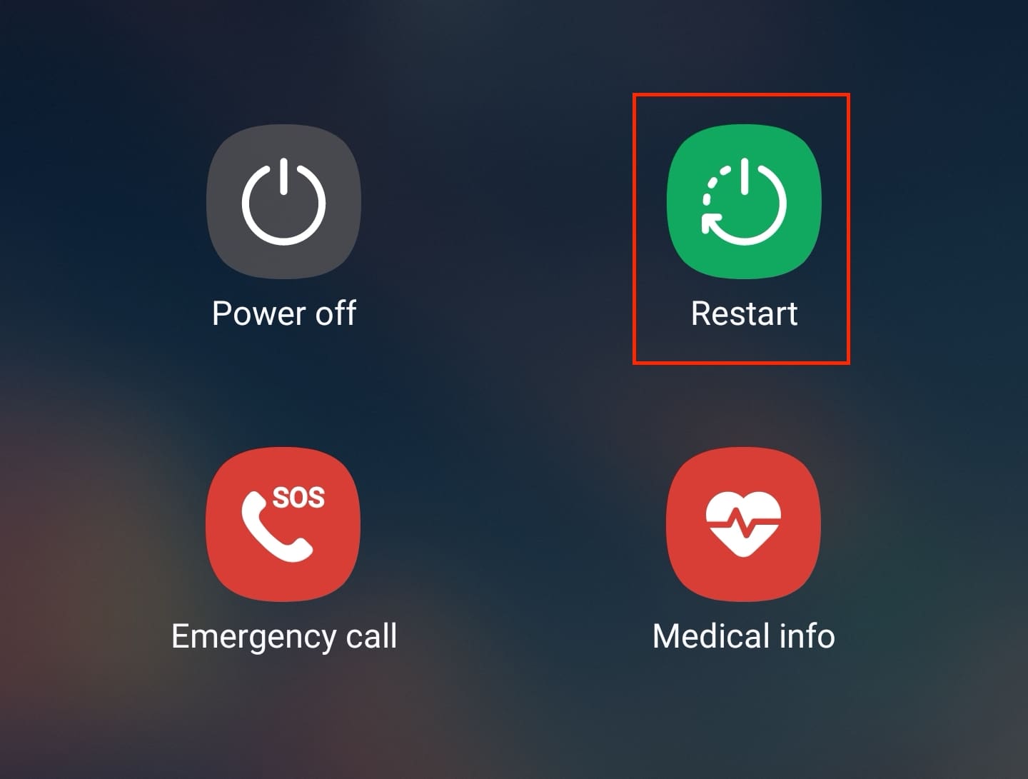Galaxy S24 How to restart from Power Menu