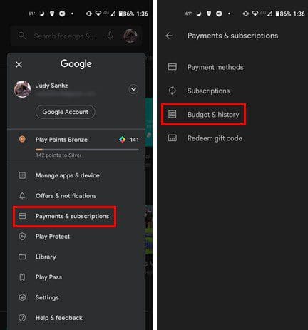 Google Play Purchase history
