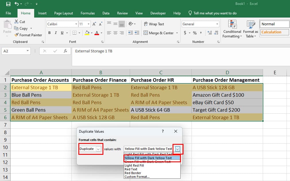 How to Compare Texts or Strings Using Conditional Formatting