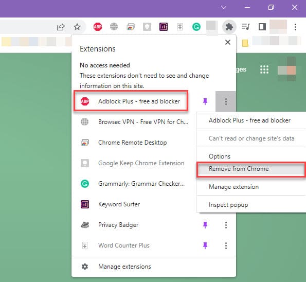 How to Disable Antivirus or Extensions