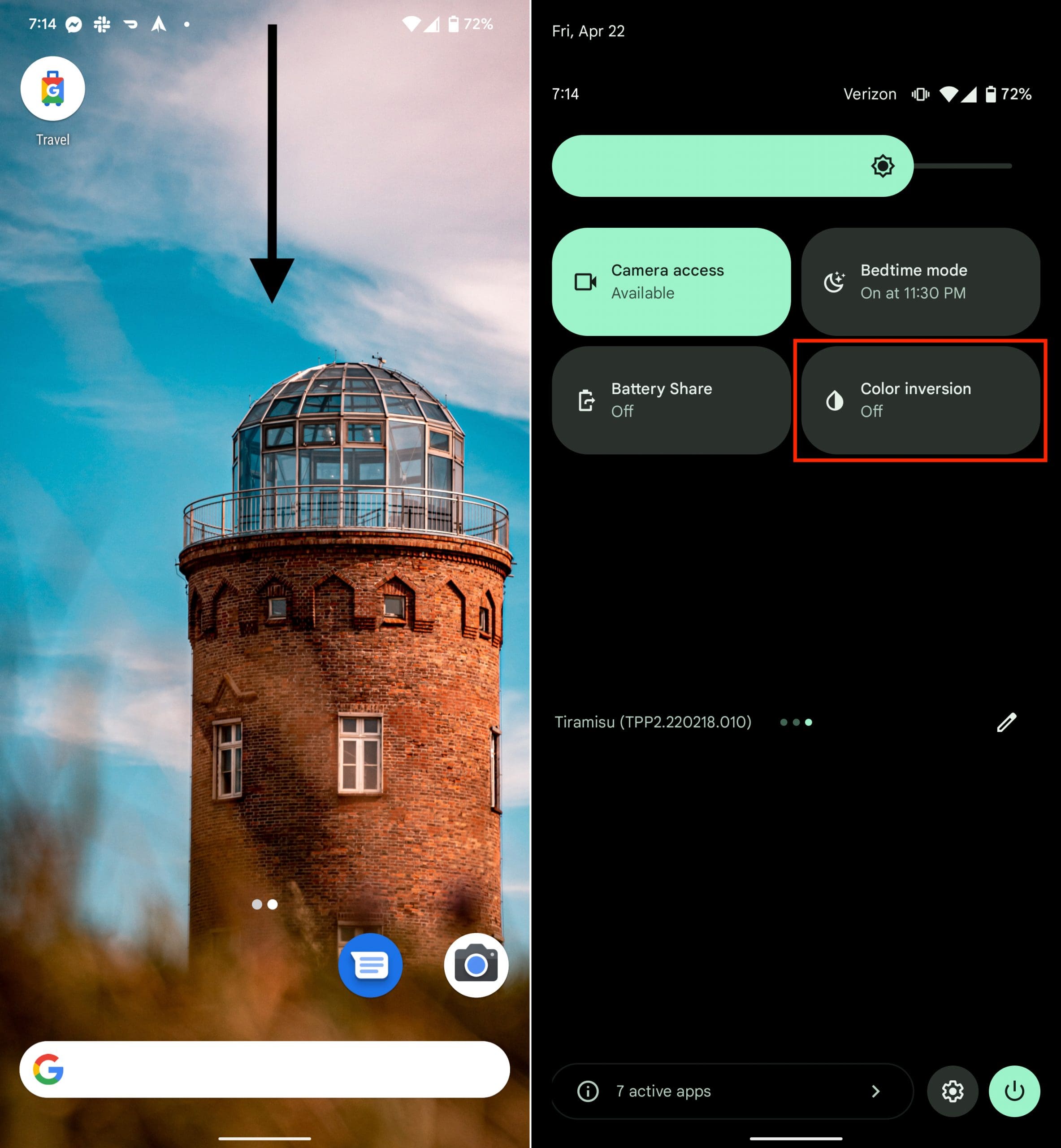 How to invert colors on Android Google Pixel - 1