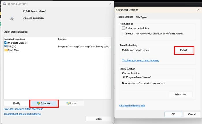 Indexing Option