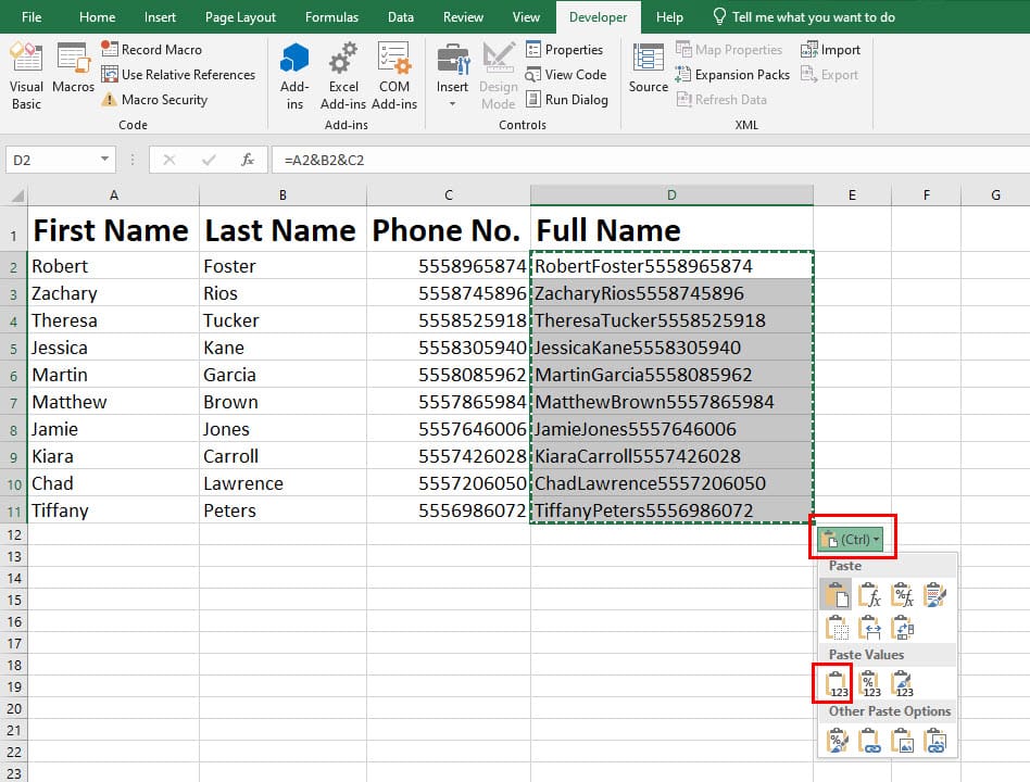 Keep Values Only in Excel when pasting