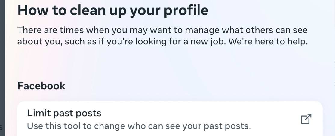 Limit Past Posts on Facebook
