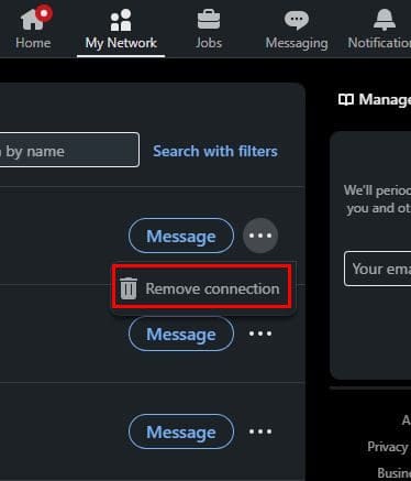 Remove Connection LinkedIn