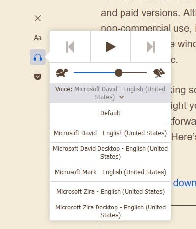 Listen option in Firefox 