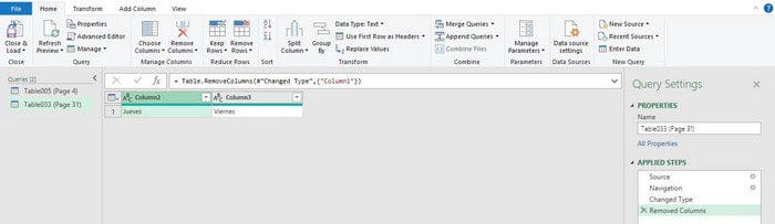 Transform Data Excel