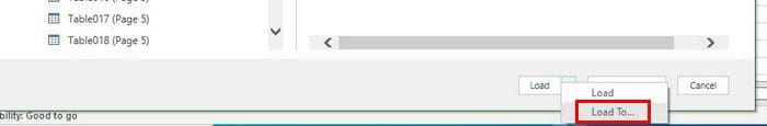 Excel Load Settings