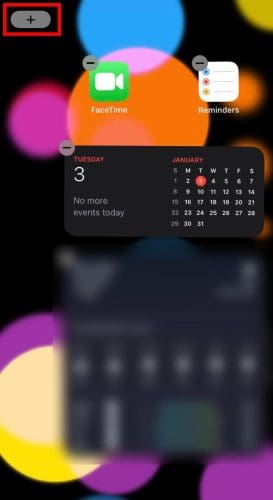 Long press the home screen to enter edit mode