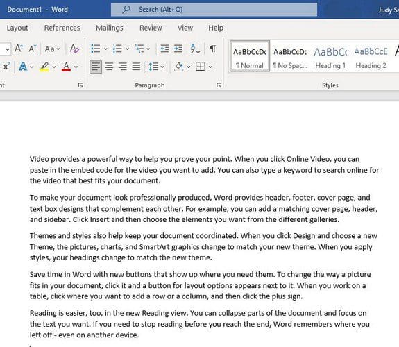 Random text Microsoft Word