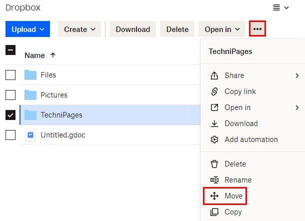 Move Dropbox folder