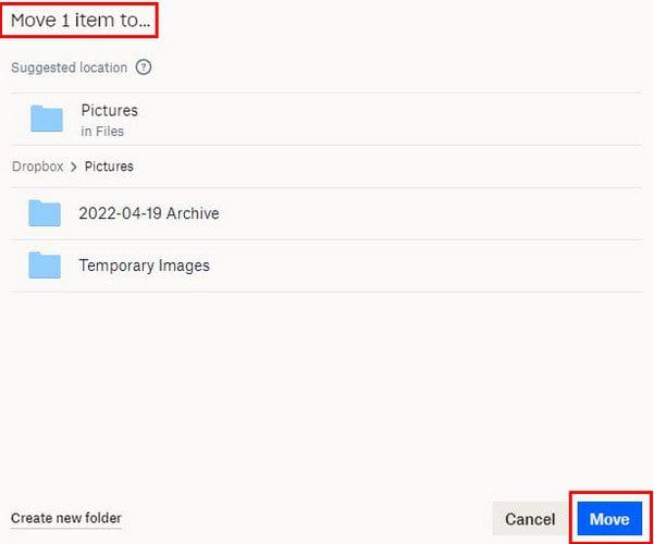 Dropbox Folder Move