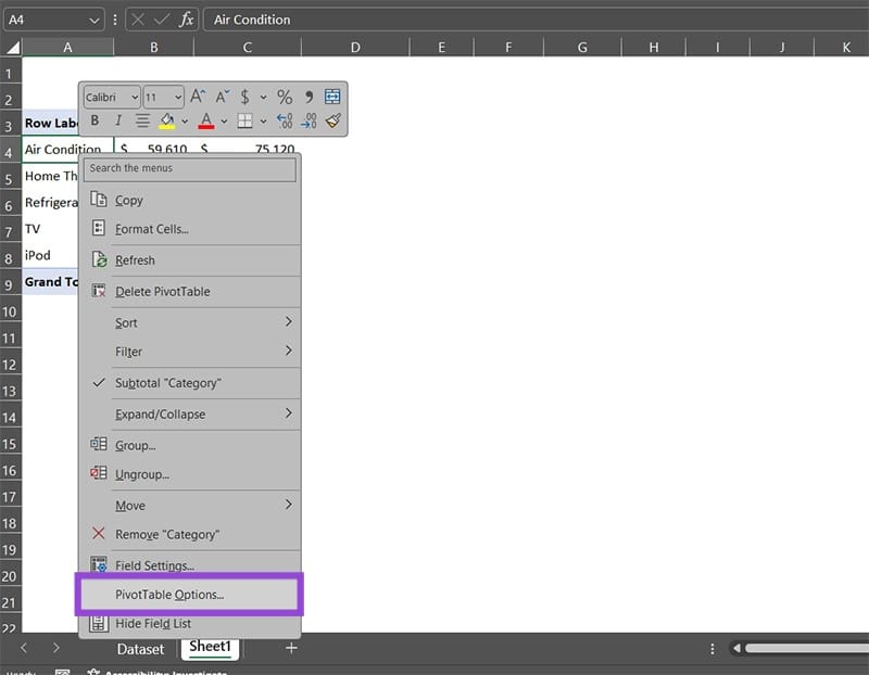 My Pivot Table Isnt Working 1