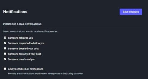 Notifications Mastodon