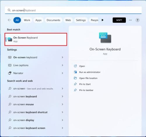 Open On-Screen keyboard to resolve arrow keys not working in Excel