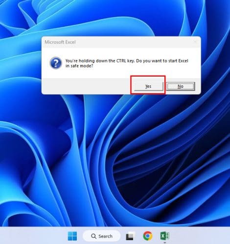 Opening Excel in safe mode