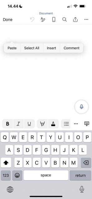 Paste Excel Sheet in Microsoft Word Screenshot