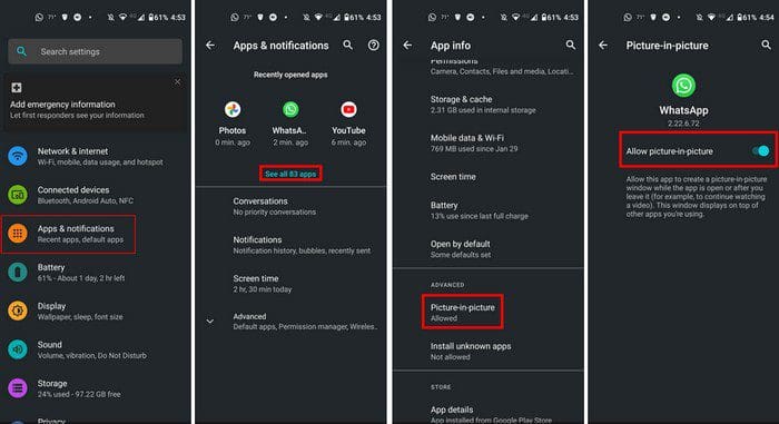Pic in pic WhatsApp