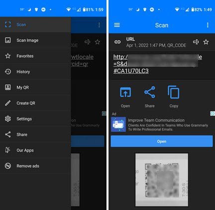 QR code scanner app